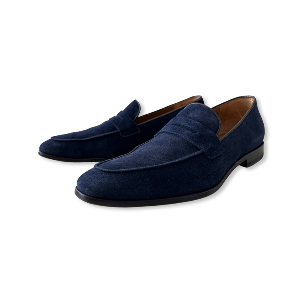 Barney’s New York Navy Blue Suede Loafers - US 10